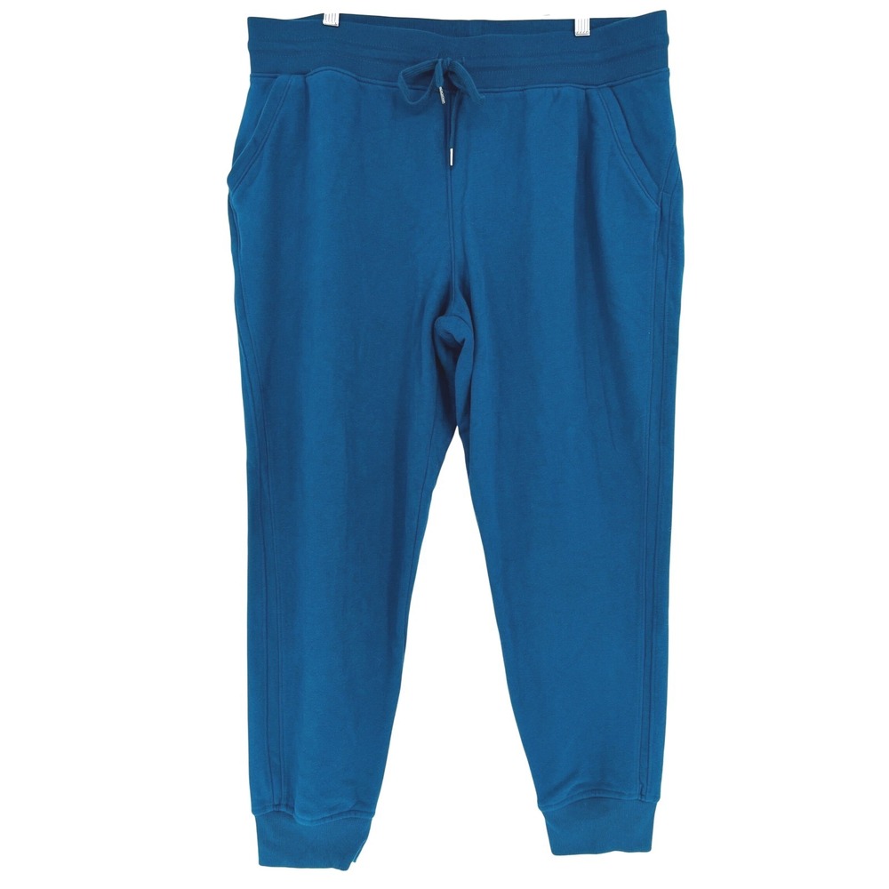 Tek Gear Jogger Pants Womens XXL Blue Ultrasoft Fleece Drawstring Activewear